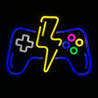 Neon Lamp - Game Controller - Lightning - Dimmable - Incl. Hanging hooks - Neon Sign - 27 x 38 cm
