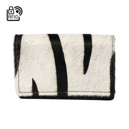 Ladies Wallet Black Leather RFID In 10 Prints