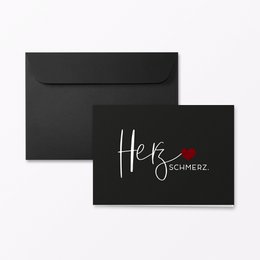 Sorgkort "Heartache" foldekort A6 landskab inkl. kuvert + efterbehandling