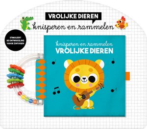 Knisperboek met rammelaar - Vrolijke dieren