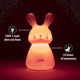 Night light - Rabbit Loïs - battery-powered - pink