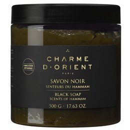 Black soap with scents of the hammam, 500g. Handcrafted soap with traditional Moroccan ingredients, including olive oil and argan oil. Provides a deep cleansing and moisturizing experience.