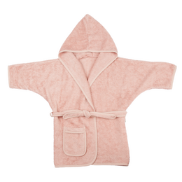 Soft, hooded bathrobe for children aged 2-4 years, available in a variety of soothing pastel colors including Misty Rose, Rosewood, Apricot Blush, Aspen Green, Whisper Green, Honey Yellow, Feather Grey, Marin, Frosted Almond, Mellow Mauve, Daisy White, Silky Lilac, Savannah Sand, Riviera Blue, and Jungle Green. Perfect for wrapping up after bath time or lounging around the house.