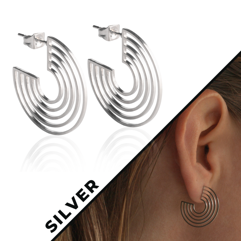 Minimalistiske "Rainbow" Hoop Øreringe • 23 mm • Hypoallergeniske og vandafvisende