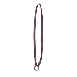  Grape leather keychain lanyard with adjustable length and metal rings for attaching keys or ID. Available in emerald green and coffee roast brown colors.