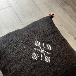 Sort marokkansk pude i bomuld