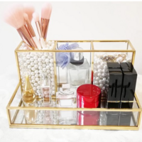 Make-up organizer goud
