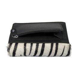 Ladies Wallet Black Leather RFID In 10 Prints