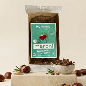 Maroni Knäcke Snack Rosemary - Gluten -vrije organische snack op basis van kastanjebasis met rozemarijn