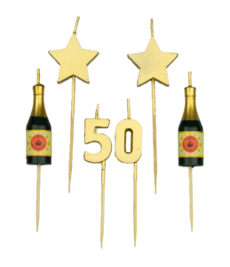 Partykuchen Kerzen - 50 Jahre