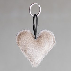 Cowhide key ring filled heart | Mix | 8 variants