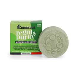 Solid shampoo for oily hair with spirulina and green clay, designed to regulate and purify the scalp.

The solid shampoo is formulated with spirulina and green clay to help regulate and purify oily hair. The shampoo is designed to cleanse the scalp and hair, leaving it feeling refreshed and balanced.