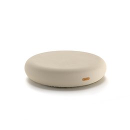  Soft, round sensory toy in beige, light blue, rose, camel, and olive colors. Designed for indoor use.