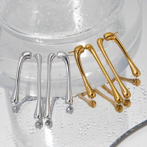 Minimalistische Lava-Ohrringe mit fließendem Design