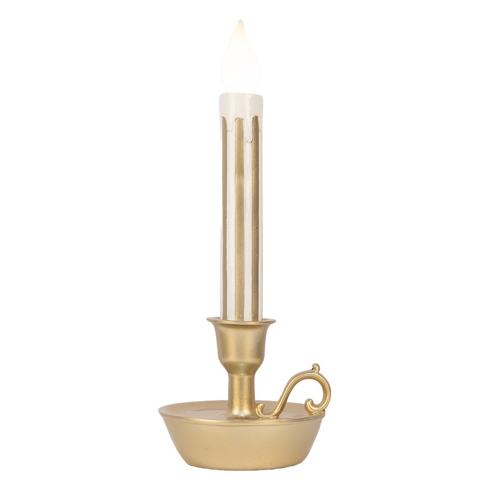 Kerstdecoratie met LED-verlichting Kandelaar 13x12x32 cm Goudkleurig Kunststof