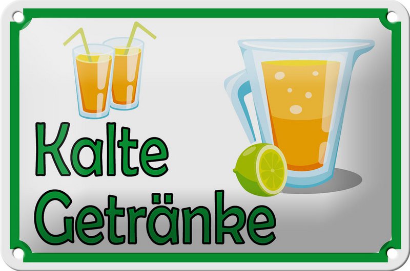 Tin sign notice 18x12cm cold drinks sale decoration