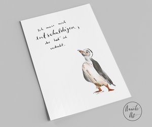 Entschuldigungskarte | Postkarte | Ich muss mich entschuldigen, das hab ich verbockt | süßer Pinguin