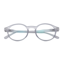 Ash gray computer glasses with a modern, rectangular frame design. Made of durable materials to protect eyes from blue light exposure during extended screen time.