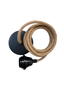 Fitting with jute cable/cord - Ceiling lamp - Natural Black