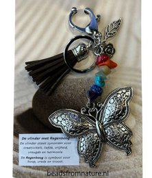 Taschenschlüsselanhänger Schmetterling Regenbogenfarben