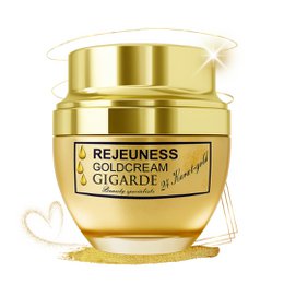 24-carat gold anti-aging cream in a luxurious gold jar. Infused with rejuvenating ingredients to nourish and revitalize skin.