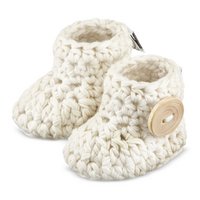 Cotton baby booties - cream