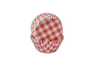 Rood geruit cupcakepapiertjes 60 stuks Isabelle Rose