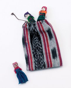 Sorgenbeutel groß mit 4 Püppchen