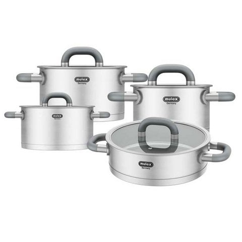 Lugano roestvrijstalen pot set 6tlg. + Serveerpan 24 cm
