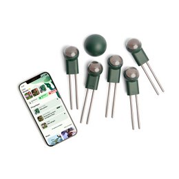 Set of 5 FYTA Beams including Wi-Fi hub and pH kit for a grow kit. The set includes various sensor probes in different shapes and sizes, designed for monitoring and controlling plant growth conditions.
