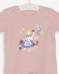 Powder pink pajamas Alice in Wonderland 100% organic cotton certified OEKO-TEX