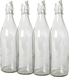 Zucht - 12x Stücke - Weckfles mit Bearlop - 1 Liter - transparent - Glas - Fülle in Dosen
