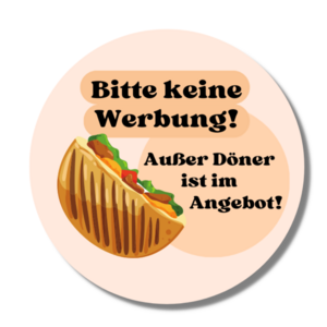 Sticker | Mailbox sticker - no advertising - except kebab is on offer!