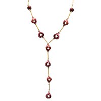 Y-vormige ketting met emaille knopen