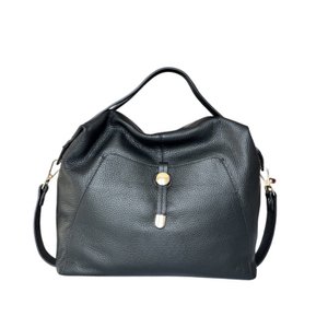 ZWARTE SARA HANDTAS VAN GRAIN LEER