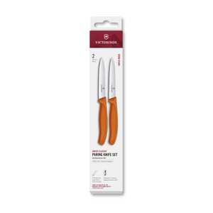 Victorinox Smooth + Schälmesser mit Wellenschliff orange 10cm