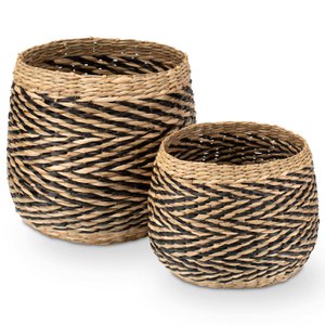 Übertopf aus Seegras geflochten: dekorativer Korb
