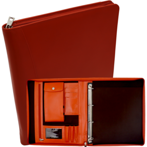 Safekeepers Leather Writing Case - Conference Folder A4 - Orange