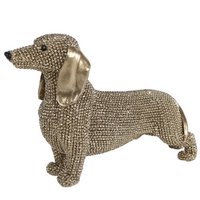 Sculptuur Teckel glinster goud