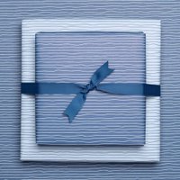 Blue wrapping paper with wave pattern - maritime wrapping paper for baptism, communion and confirmation, wrapping paper water