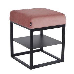 Bedside table side table velvet otto - velvet pink