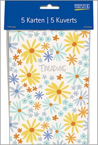 Folding card with envelope invitation set of 5