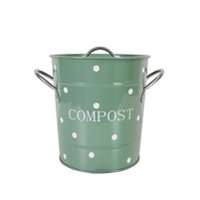 Sage compost bin with white dots 21x19 cm Isabelle Rose