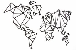 Wooden World Map, Wood wall world map