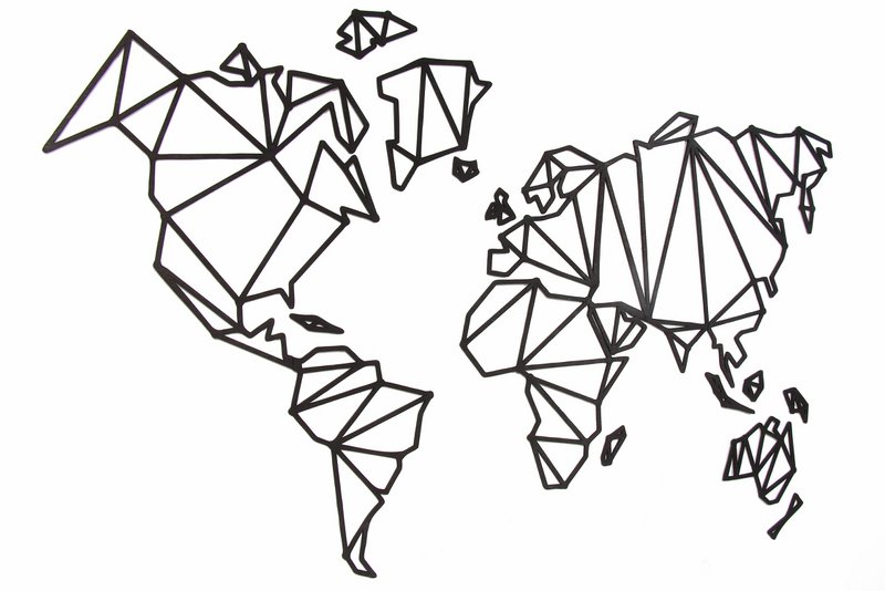 Wooden World Map, Wood wall world map