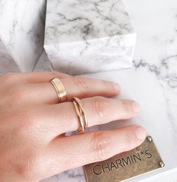 R1067 Rolling Anxiety Fidget Ring Rose Gold Stålfarve