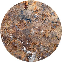 'Rusty II - Round wall art with a rustic, textured surface in shades of brown, orange, and gray. Suitable for modern or industrial decor.'

The image shows a round wall art piece with a rustic, textured surface in shades of brown, orange, and gray. The surface has a natural, earthy appearance with visible variations in color and texture, creating an interesting and visually appealing design. This type of wall art would be suitable for modern or industrial-style decor, adding a touch of natural warmth and character to the space.
