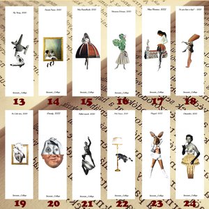 Bookmarks met afdruk van papieren collage