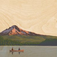 Poster 45T/7 inch wooden vintage canoe