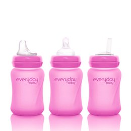 BOTTLE GLASS 150ML HEAT SENSING PINK
